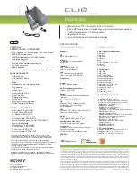Sony PEG-SJ33 CLIE Handbook  (primary manual) Specifications preview