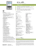 Sony PEG-TJ25 CLIE Handbook  (primary manual) Specifications предпросмотр