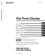 Preview for 1 page of Sony PFM-42B2 Operating Instructions Manual