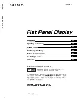 Sony PFM-42X1N Operating Instructions Manual preview