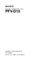 Sony PFV-D10 Installation Manual preview