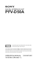 Preview for 1 page of Sony PFV-D50A Operation Manual