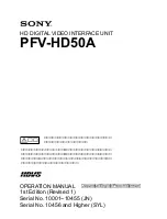 Sony PFV-HD50A Operating Manual preview