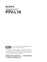 Preview for 1 page of Sony PFV-L10 Operation Manual