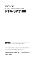 Sony PFV-SP3100 Operation Manual preview