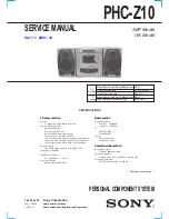 Preview for 1 page of Sony PHC-Z10 Primary Service Manual