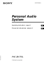 Preview for 1 page of Sony PHC-ZW770L Operating Instructions Manual