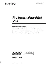 Preview for 1 page of Sony PHU-220R Operating Instructions Manual