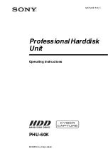 Preview for 1 page of Sony PHU-60K Series Operating Instructions Manual