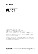 Sony PL101 Series Instruction Manual preview