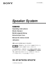 Sony PlasmaPro FWD-42PV1 Operating Instructions Manual preview