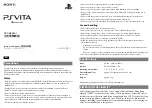 Предварительный просмотр 1 страницы Sony PlayStation VITA PCH-ZAC1 H Instruction Manual