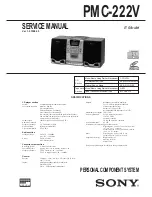 Предварительный просмотр 1 страницы Sony PMC-222V Service Manual