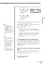 Preview for 25 page of Sony PMC-D305 Operating Instructions Manual