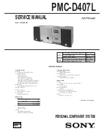 Предварительный просмотр 1 страницы Sony PMC-D407L Service Manual