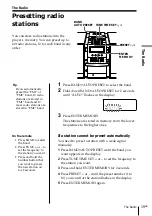 Preview for 19 page of Sony PMC-DR45 - Personal Component System Operating Instructions Manual