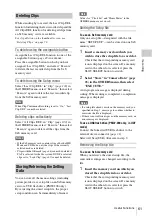 Preview for 61 page of Sony PMW-100 Operating Instructions Manual