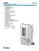 Preview for 1 page of Sony Pressman M-850V Specifications