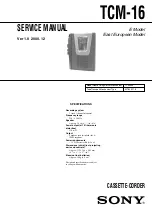 Preview for 1 page of Sony Pressman TCM-16 Service Manual