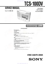 Sony Pressman TCS-100DV Service Manual preview