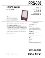 Sony PRS-300 User’s Guide Service Manual preview