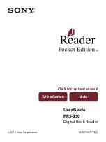 Sony PRS-350 - Reader Pocket Edition&trade User Manual preview