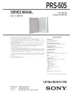 Preview for 1 page of Sony PRS-505 Service Manual