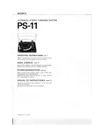 Sony PS-11 Operating Instructions Manual preview
