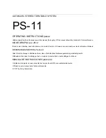 Предварительный просмотр 2 страницы Sony PS-11 Operating Instructions Manual