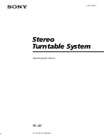 Preview for 1 page of Sony PS-J20 Operating Instructions Manual