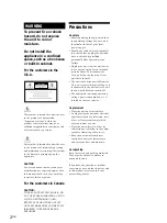 Preview for 2 page of Sony PS-LX250H Operating Instructions Manual