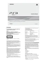 Sony PS3 CECH-2001 Instruction Manual preview