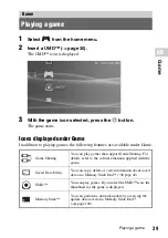 Предварительный просмотр 39 страницы Sony PSP-1001 K Instruction Manual