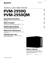 Sony PVM-2950Q Operating Instructions Manual preview