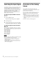 Preview for 22 page of Sony PVM-X550 Operating Instructions Manual