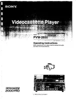 Preview for 1 page of Sony PVW-2650 Operating Instructions Manual