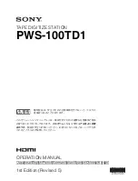 Sony PWS-100TD1 Operation Manual preview