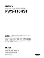 Предварительный просмотр 1 страницы Sony PWS-110RS1 Operation Manual