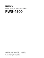 Sony PWS-4500 Operation Manual preview