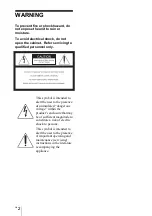 Preview for 2 page of Sony PX35 Operating Instructions Manual