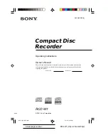 Sony RCD-W1 Operating Instructions  (primary manual) Operating Instructions Manual preview