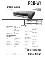 Sony RCD-W1 Operating Instructions  (primary manual) Service Manual preview