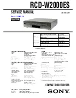 Sony RCD-W2000ES - Cd/cdr Recorder Sevice Manual preview