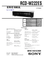 Preview for 1 page of Sony RCD-W222ES - Cd/cdr Recorder Service Manual