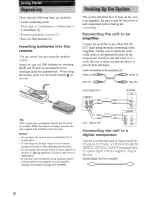 Предварительный просмотр 6 страницы Sony RCD-W50C - Cd/cdr Recorder/player Operating Instructions Manual