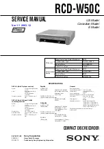 Sony RCD-W50C - Cd/cdr Recorder/player Service Manual preview