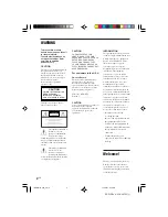 Предварительный просмотр 2 страницы Sony RCD-W7V Operating Instructions Manual