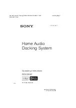 Preview for 1 page of Sony RDH-SK8iP Operating Instructions Manual