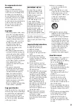 Preview for 3 page of Sony RDR-GX257 Operating Instructions Manual