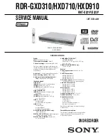 Предварительный просмотр 1 страницы Sony RDR-GXD310 Service Manual